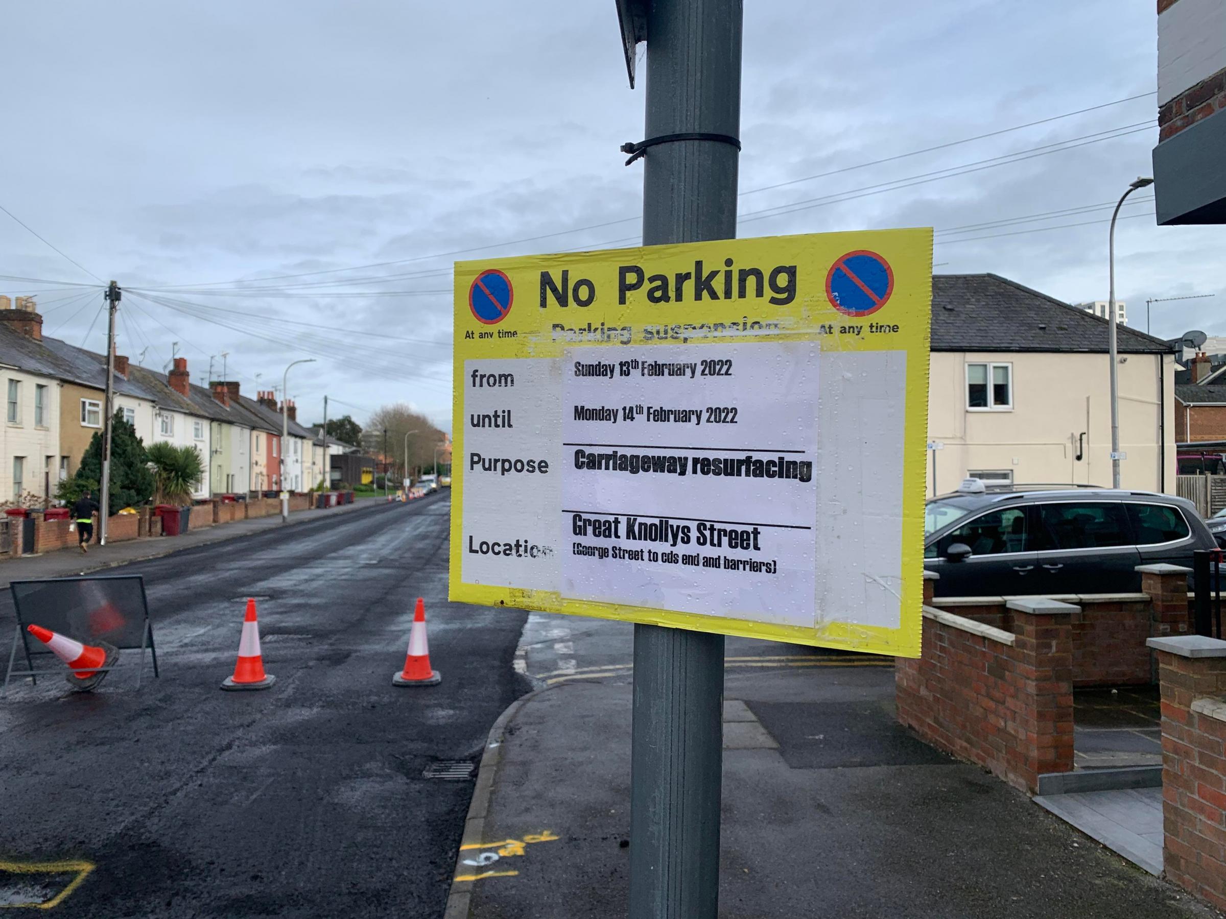 George Street and Great Knollys Street were resurfaced earlier this week