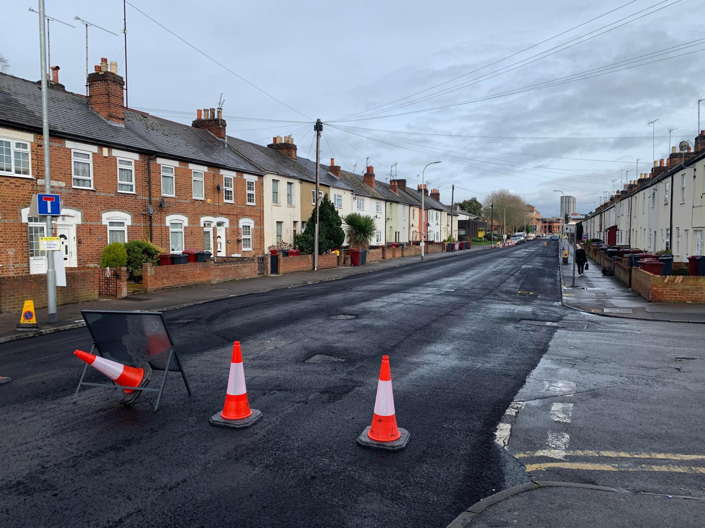 George Street and Great Knollys Street were resurfaced earlier this week