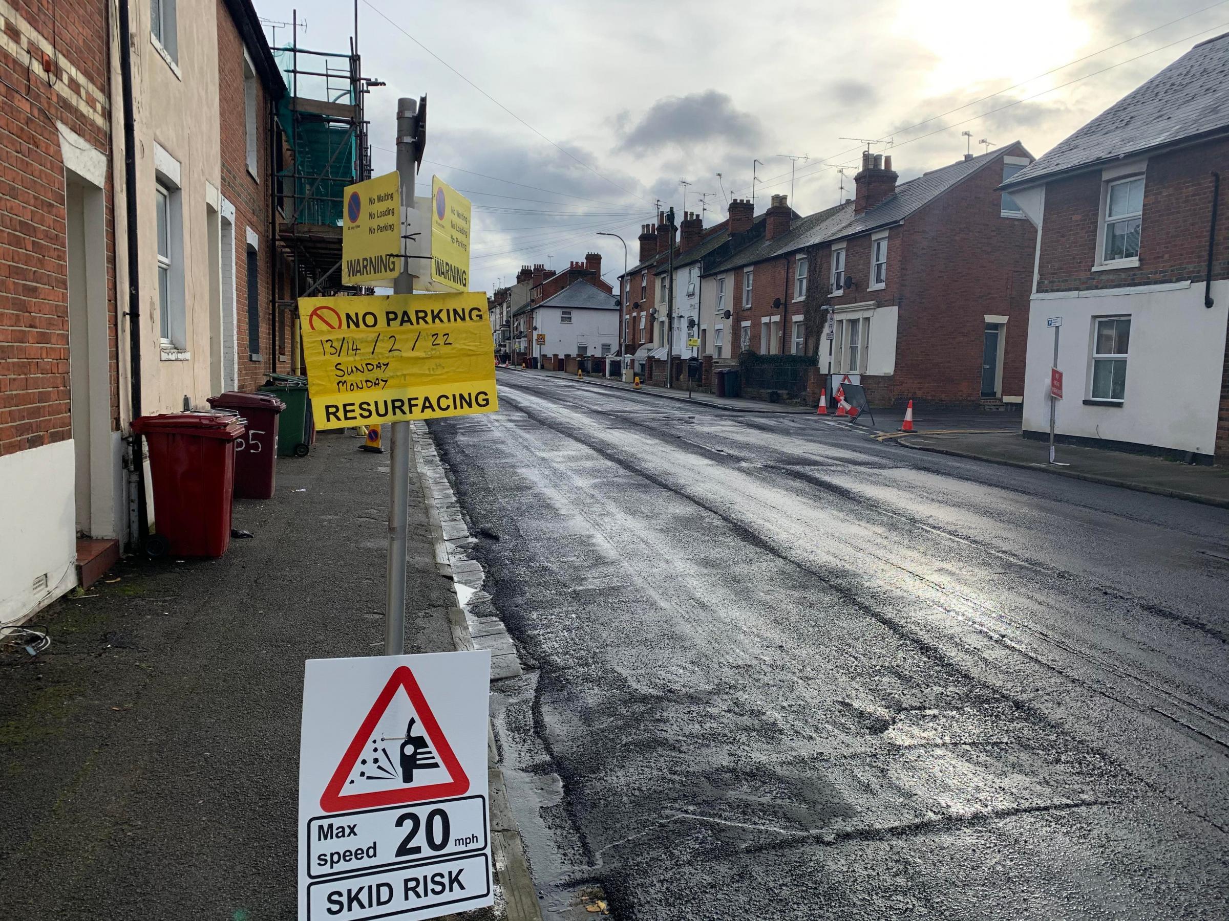 George Street and Great Knollys Street were resurfaced earlier this week